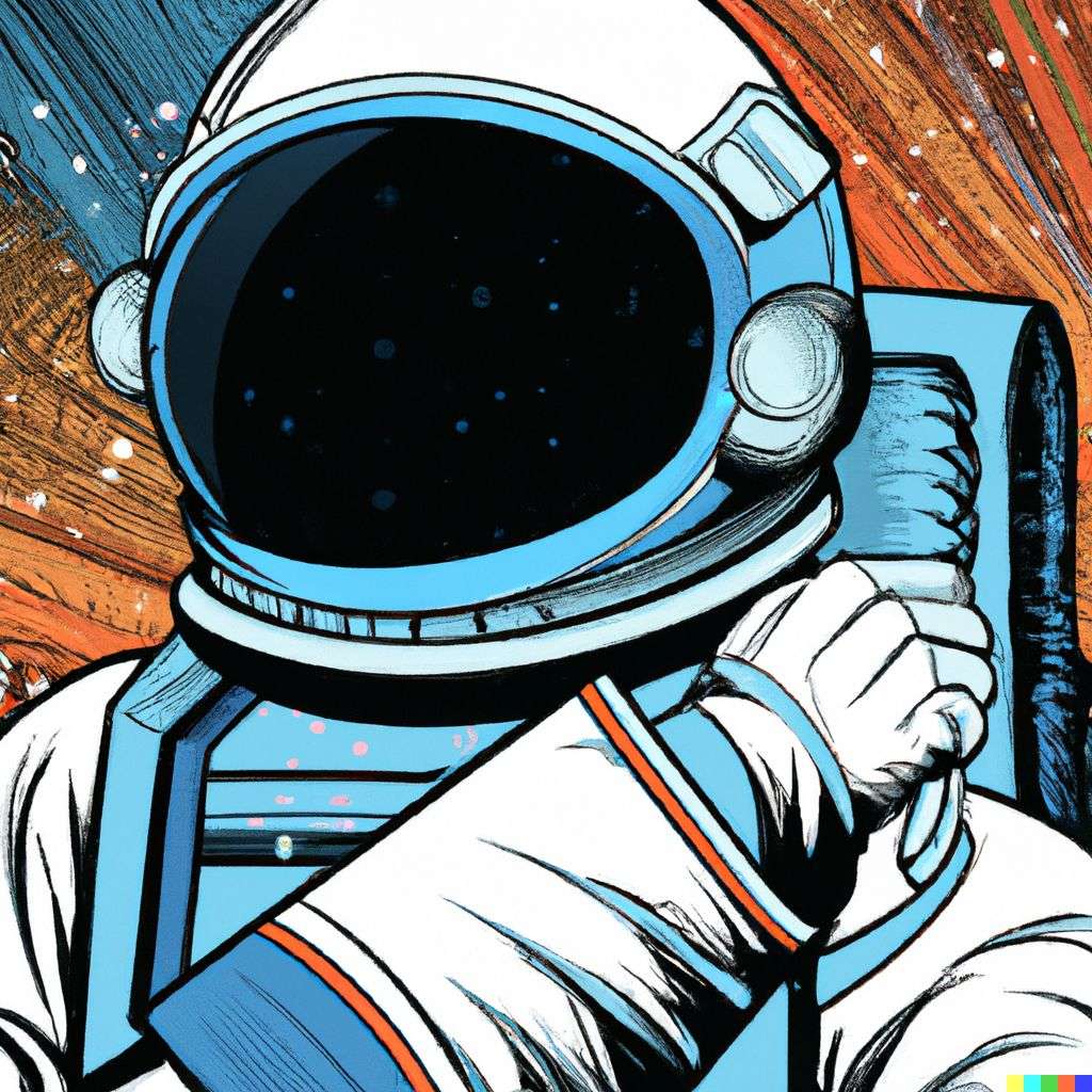 an astronaut, comic book illustration, realism style
